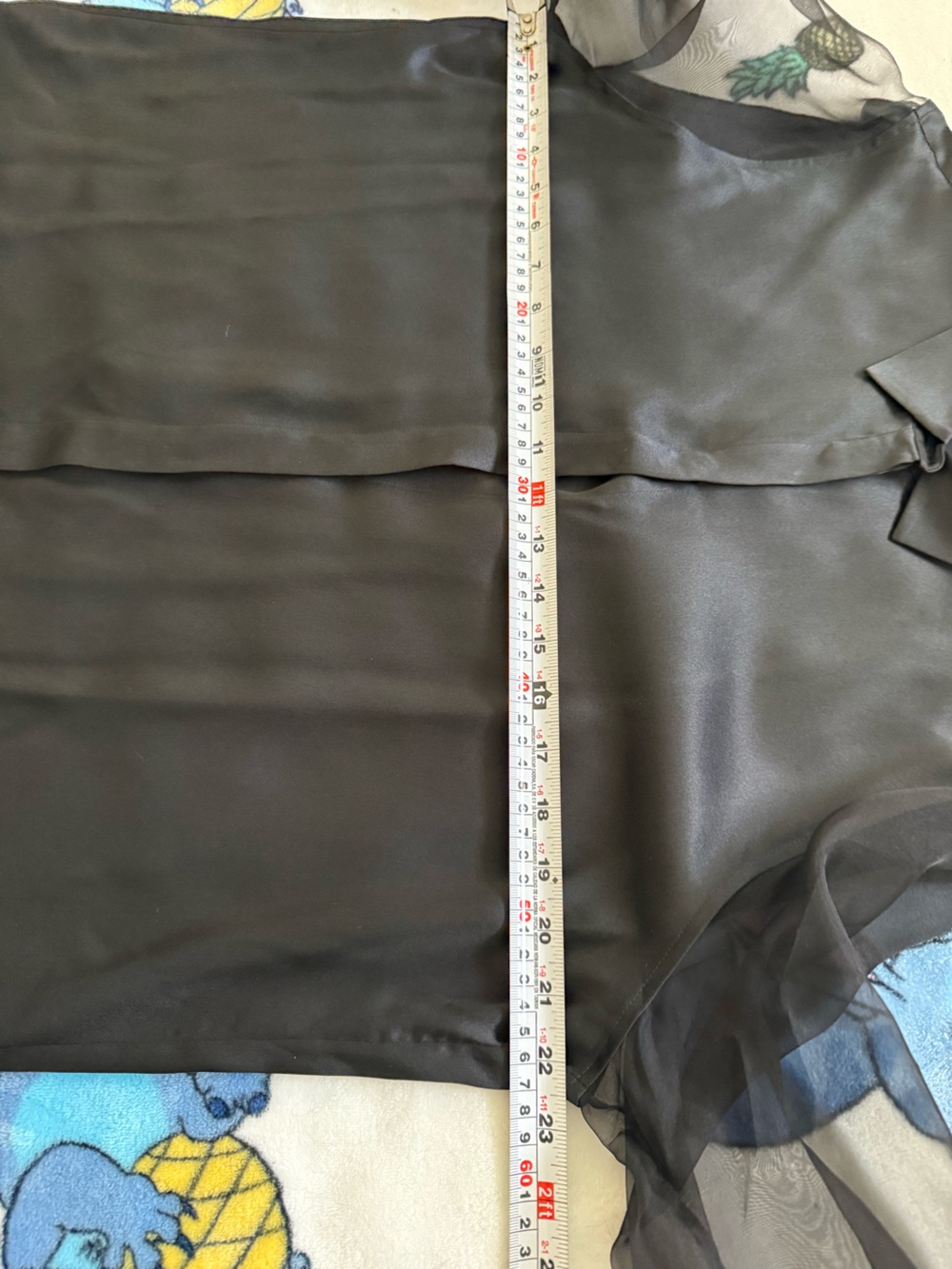 LILYSILK Black Mulberry Silk Sheer Sleeve Button Down Blouse Large Quiet Luxury - Picture 13 of 14